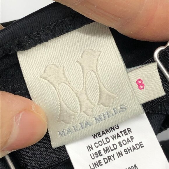 Malia Mills Mariska Black One Piece Swimsuit w Ruched Sides size 8 (C/D cup) - Picture 5 of 15